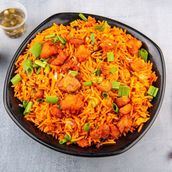 Ladies finger fry + rice