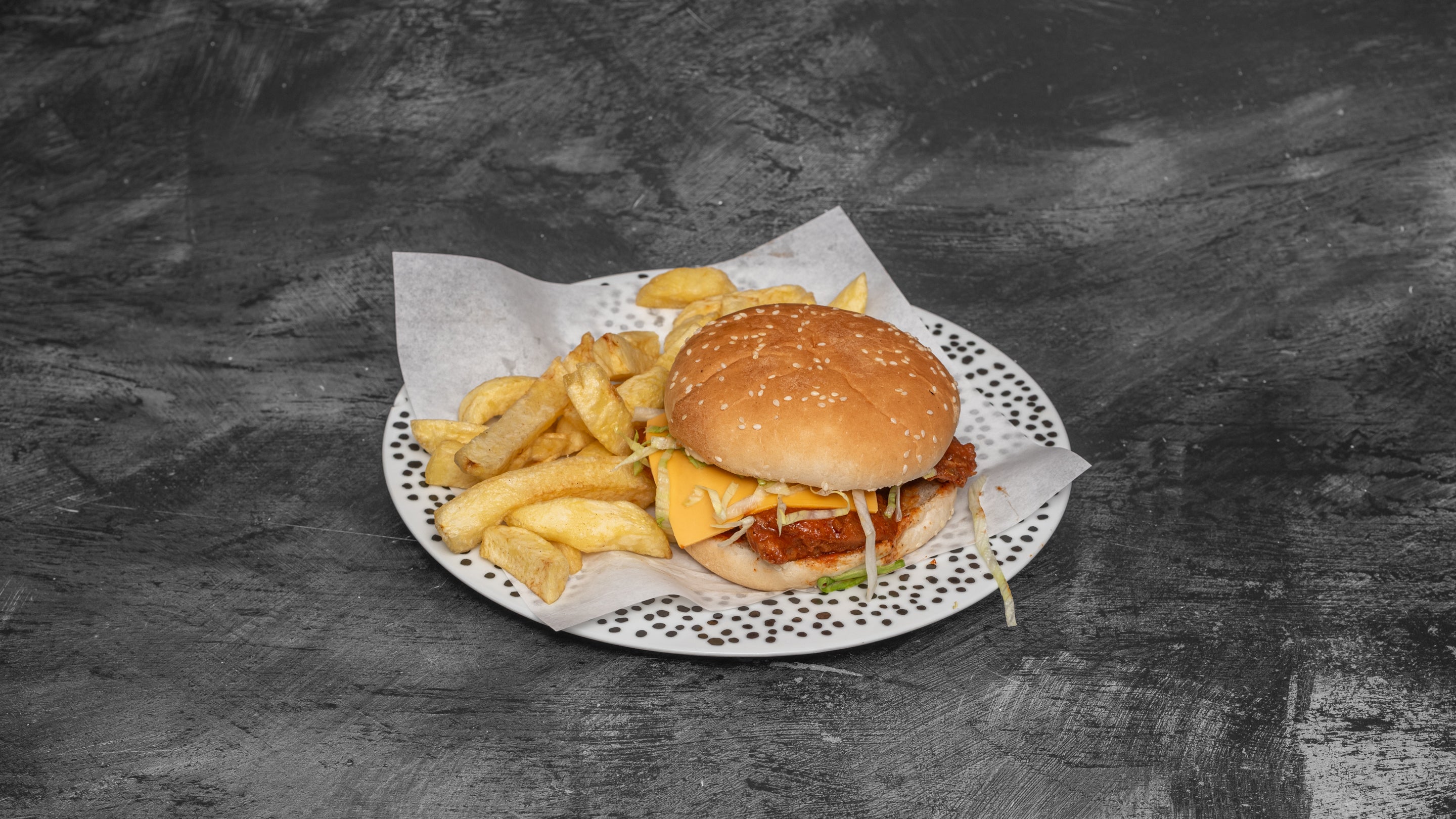 Spicy dipped burger