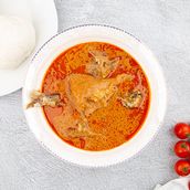Omo Tuo and Groundnut Soup