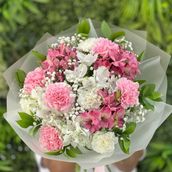 Carnations And Alostroemeria Bouquet