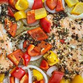 Salt And Pepper Salmon With Sauteed Vegetables