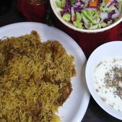 Biryani With Raita And Salad-beef