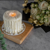 Bundle Mini Candle Cake White Gold Bouquet