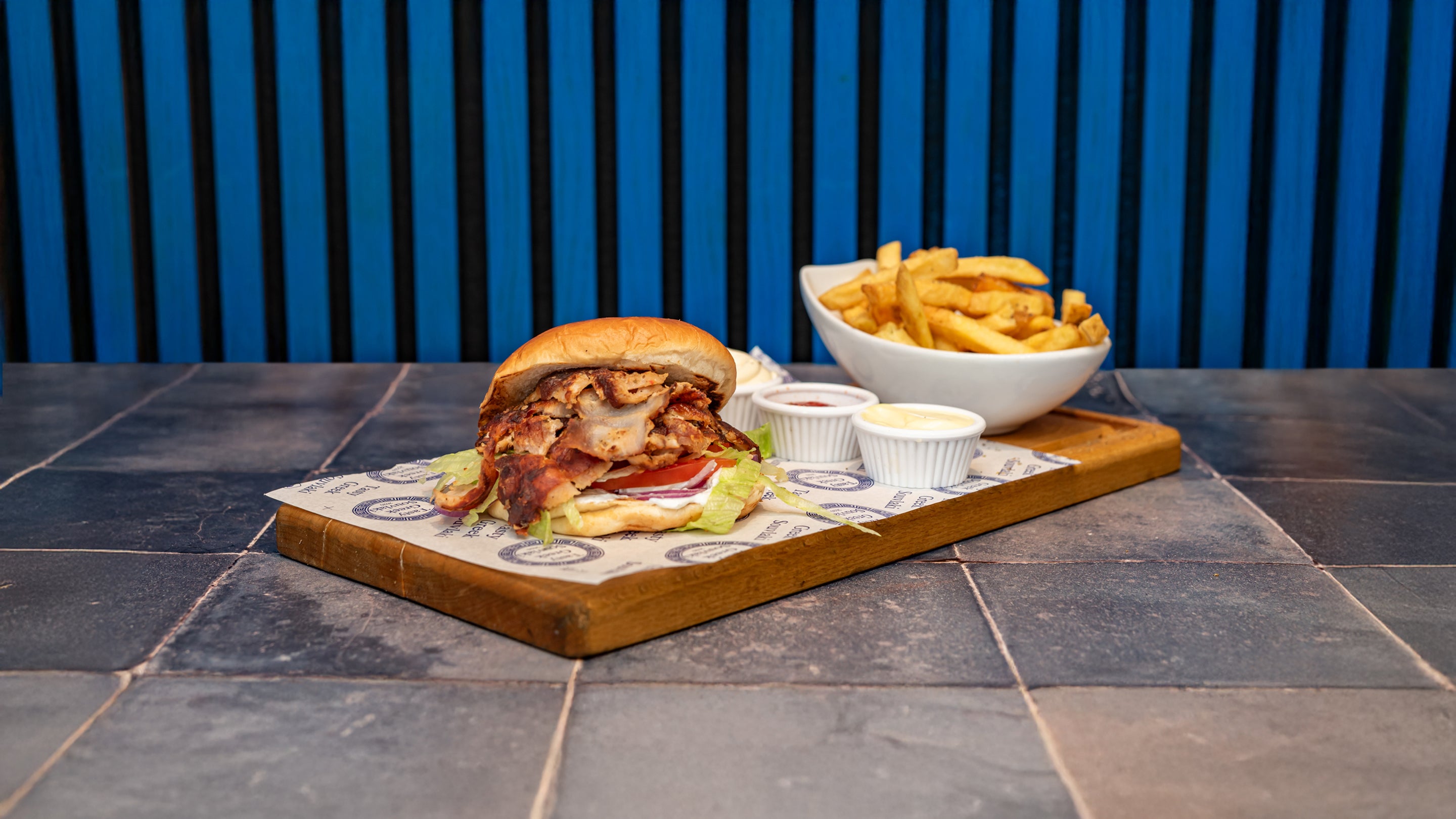 Chicken gyro burger