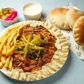 Hummus with Chicken / Mexican Shawarma plate
