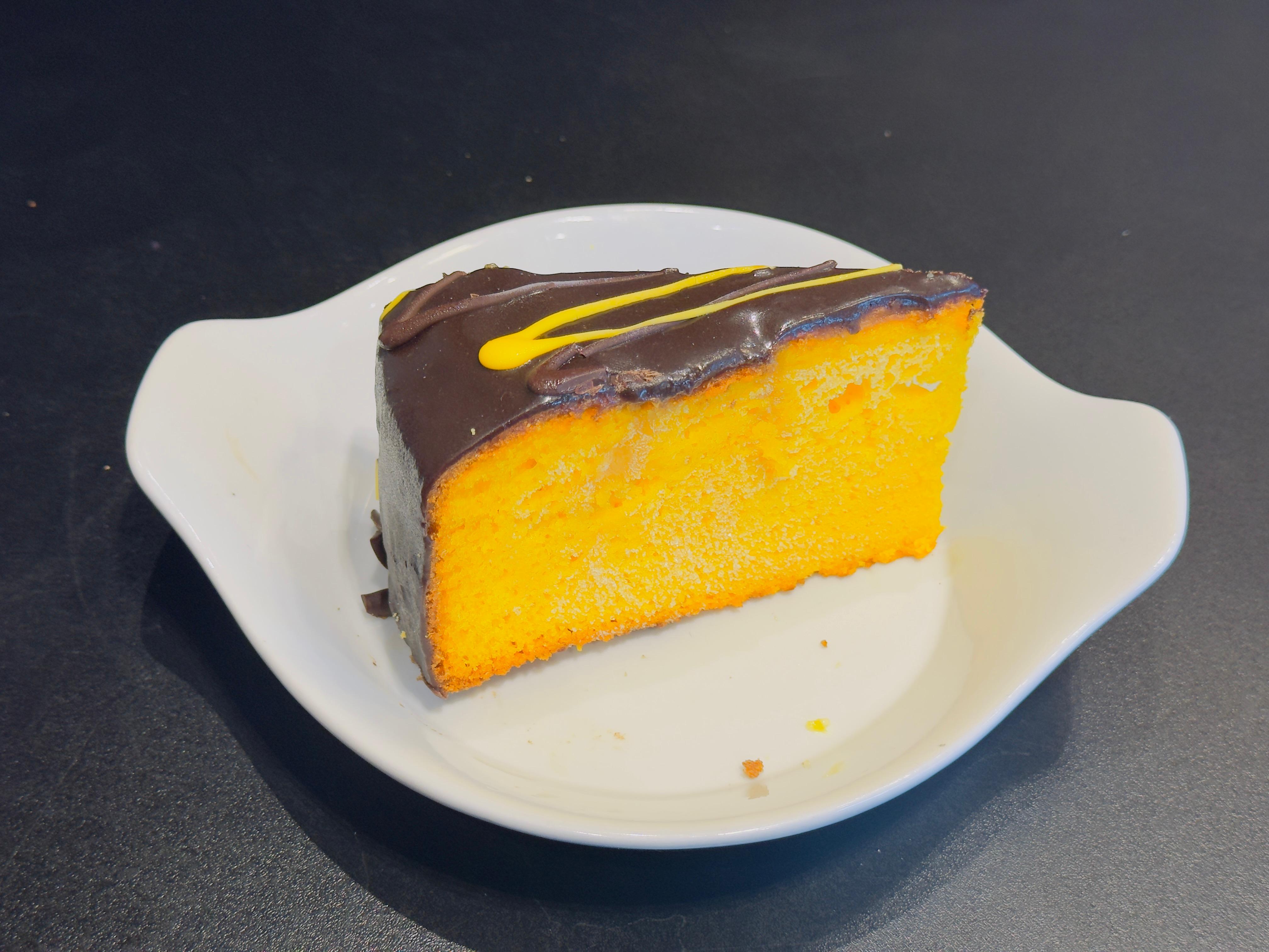 Sticky Chocolate & Orange Cake with Custard