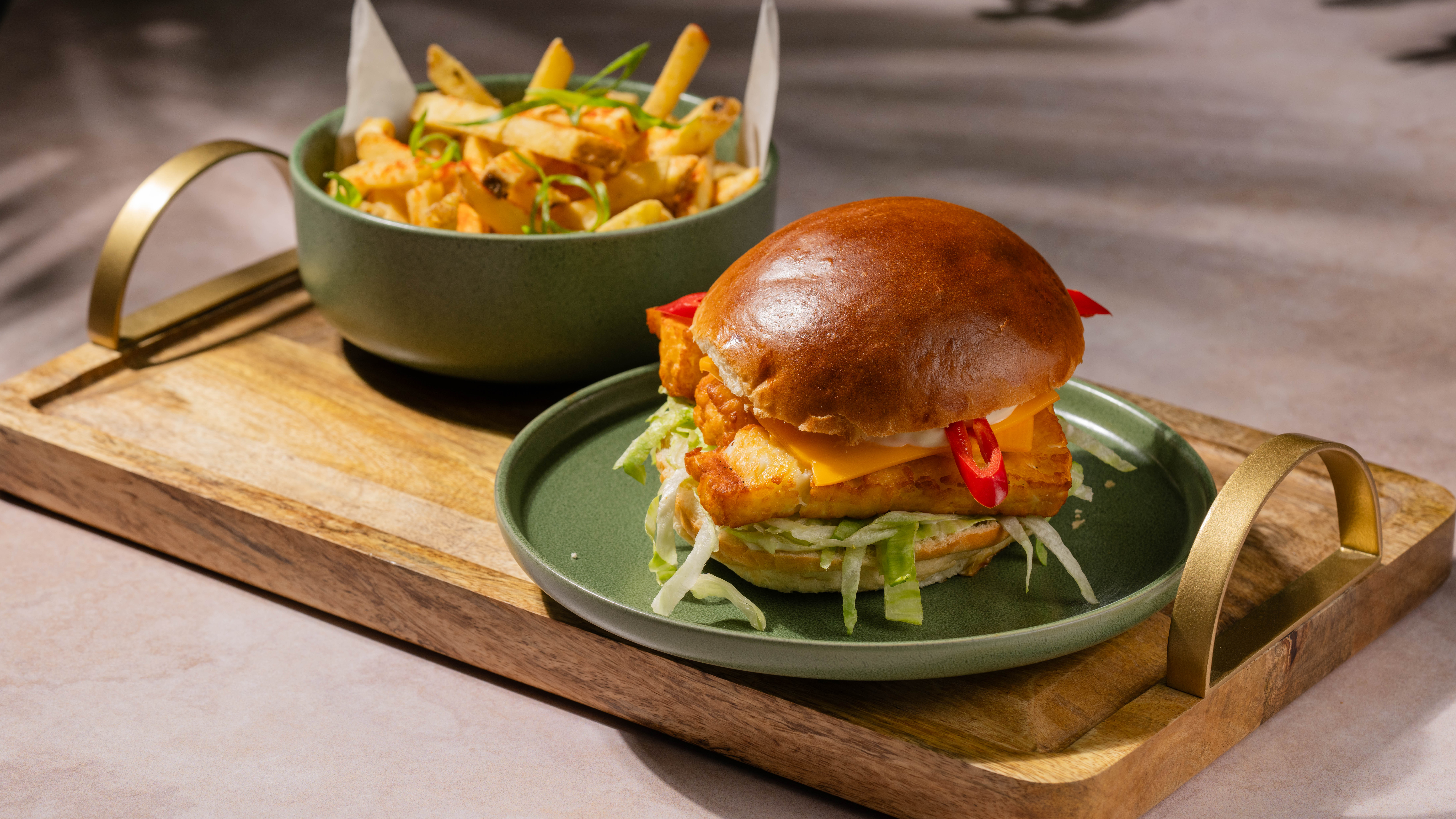 Halloumi Burger and Fries