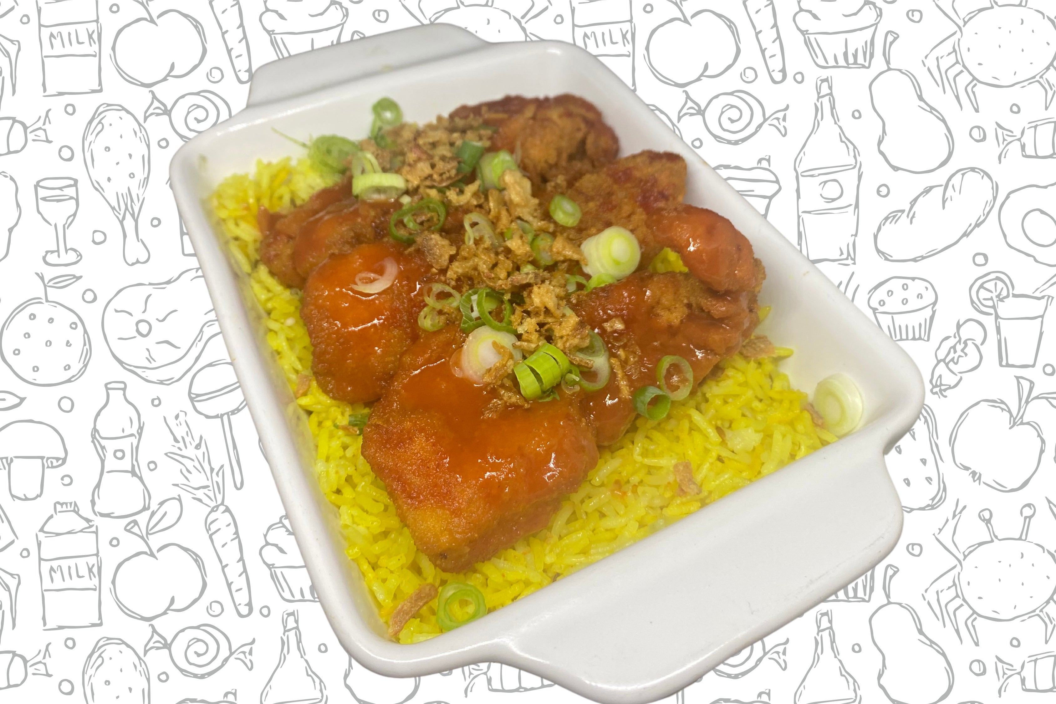 Savoury Rice with Sriracha Tenders