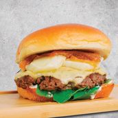 Goats Cheese and Sweet Onion burger