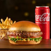 Beef Burger Meal With Fries & Soft Drink