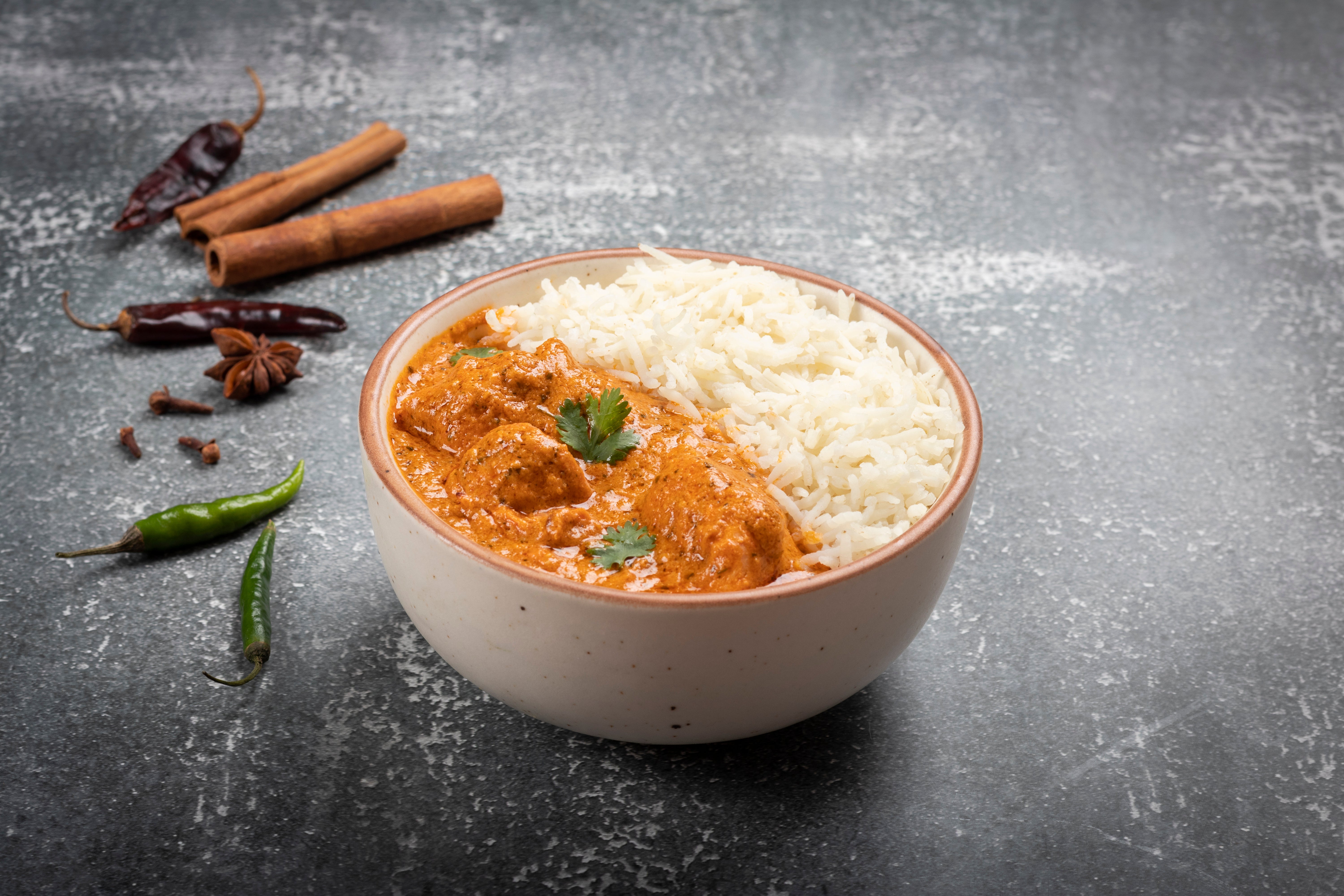 Delhi style Butter Chicken Rice bowl