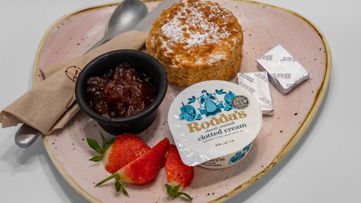 Cream Tea! Homemade Scone of the Day with Butter, Jam and Rodda's Cornish Clotted Cream