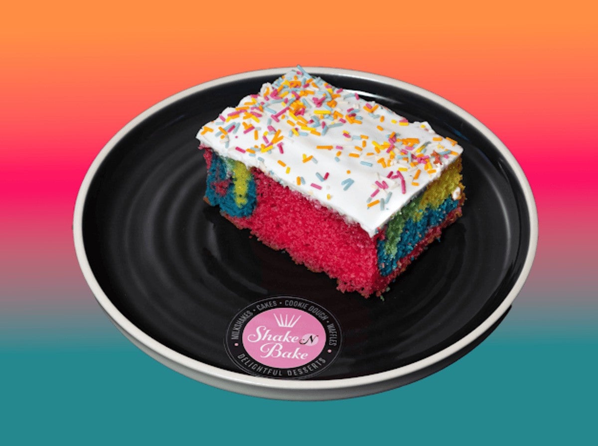 Rainbowlicious Sponge Cake Slice