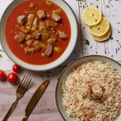 Loubieh with rice (Green beans)
