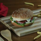 Schezwan Vegetable Cheese Burger