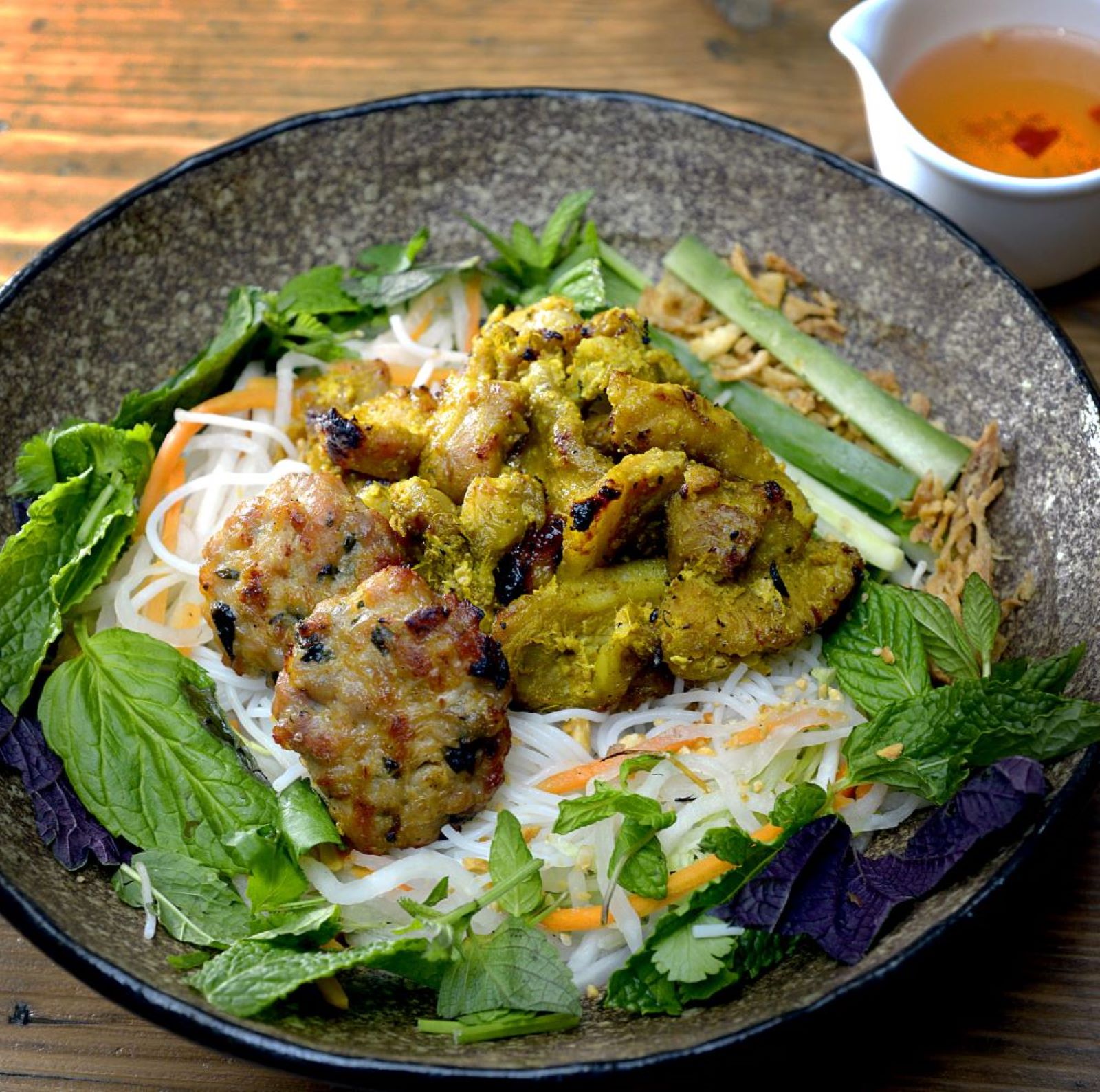 Bún Thịt Nướng ( Chargrilled Three Of Pork )