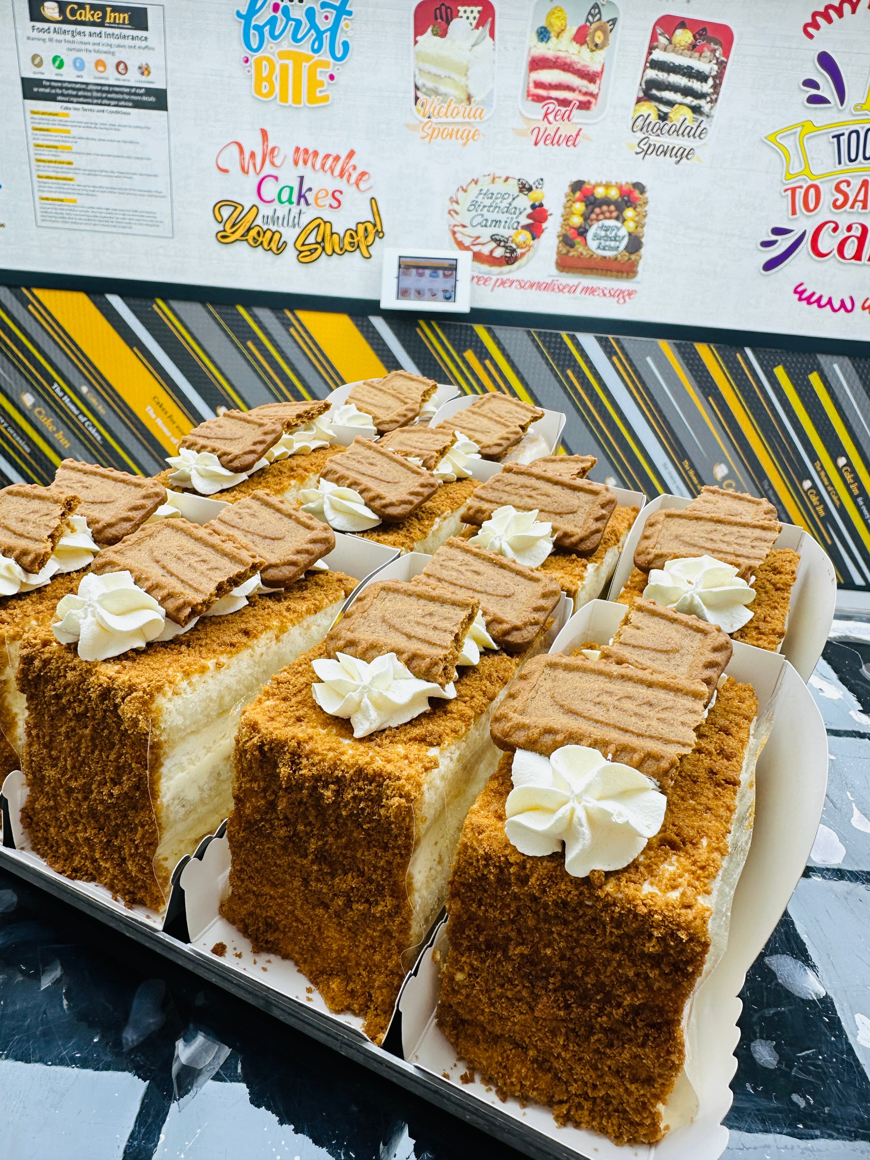 Lotus Biscoff Cake Slice