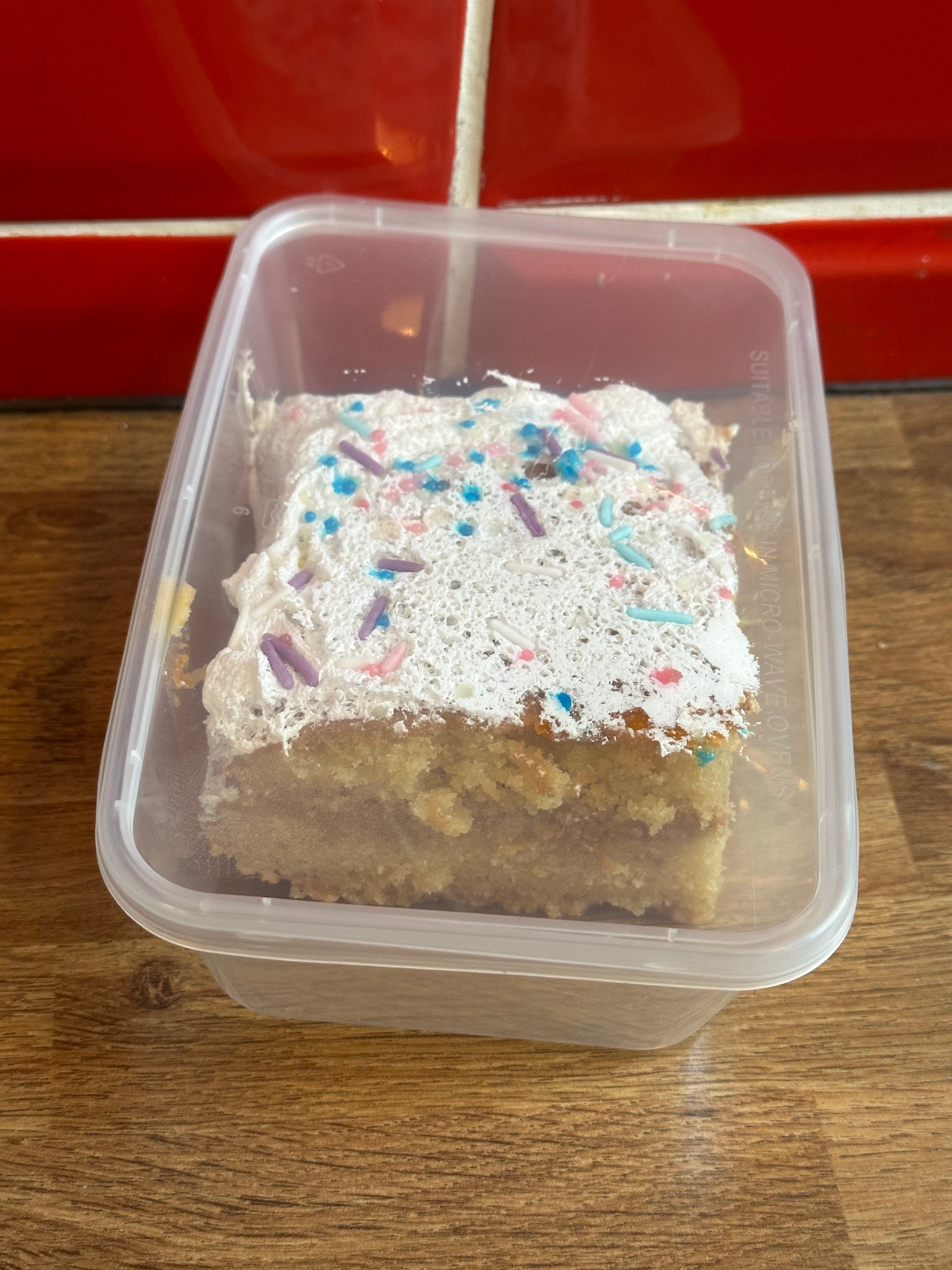 Tres leches cake slice