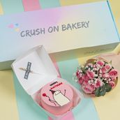 Balloon Hold Cake With Flowers