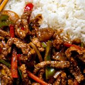 small black pepper beef rice toppings
