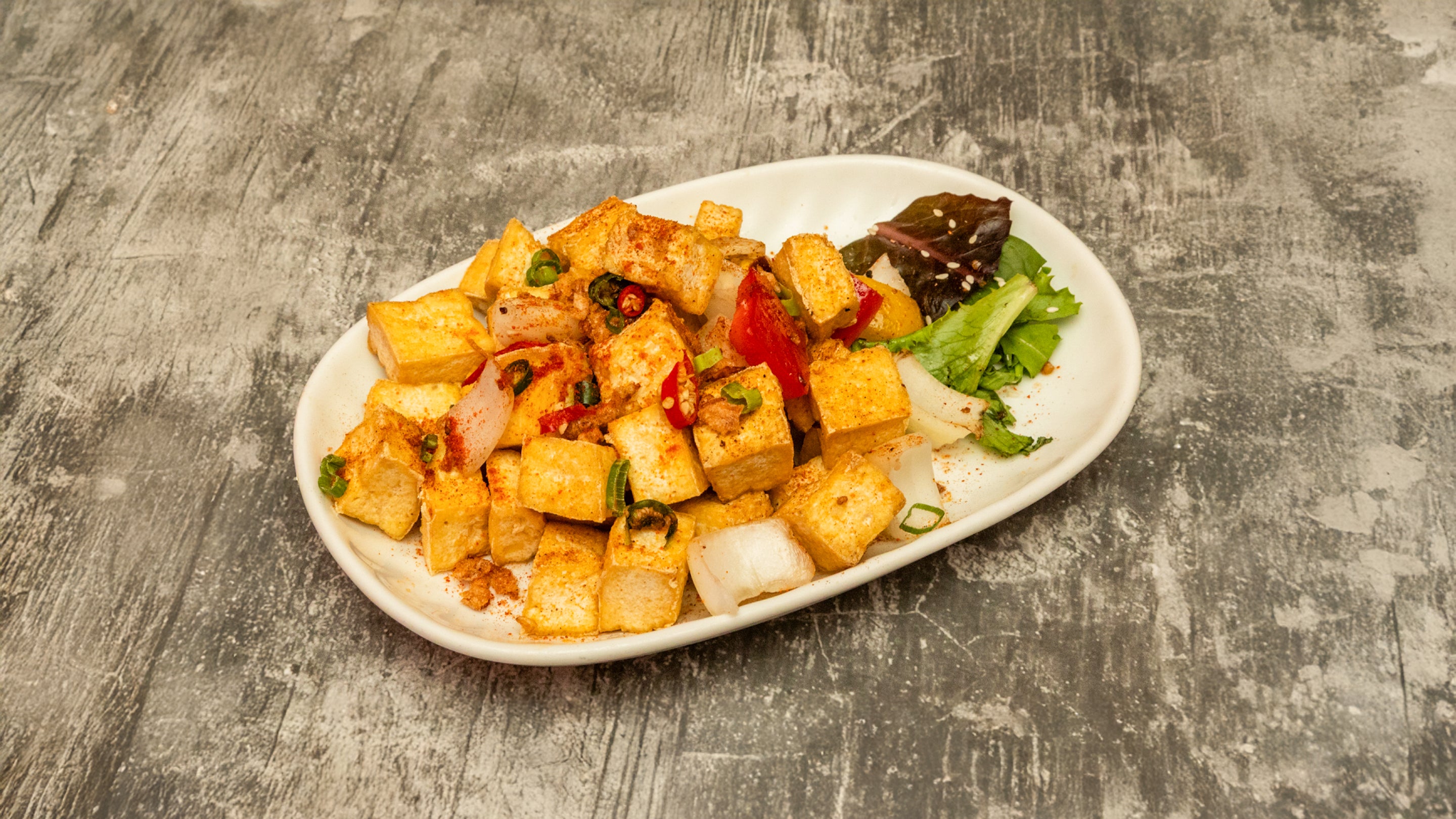 Salt and Pepper Crispy Tofu with Chilli 椒鹽豆腐(素)