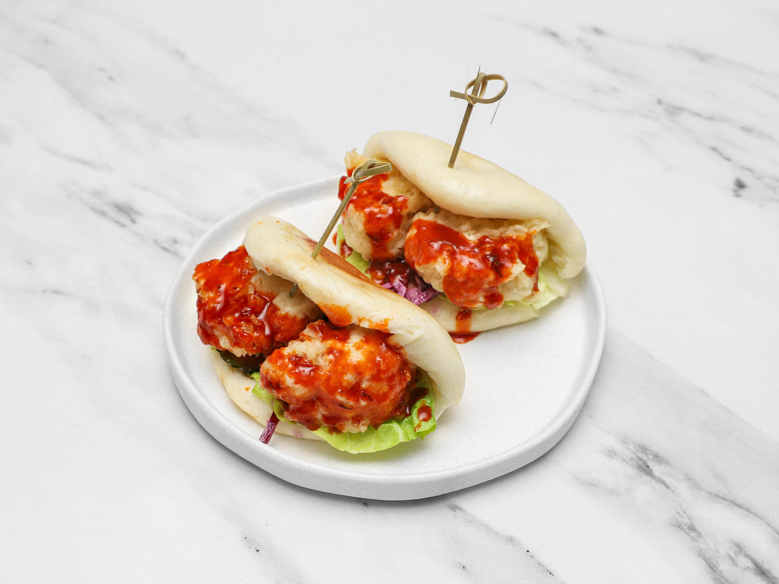 Korean Fried Cauliflower Bao Buns