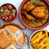Moroccan Chicken Tajine With Belgium Fries And Salad