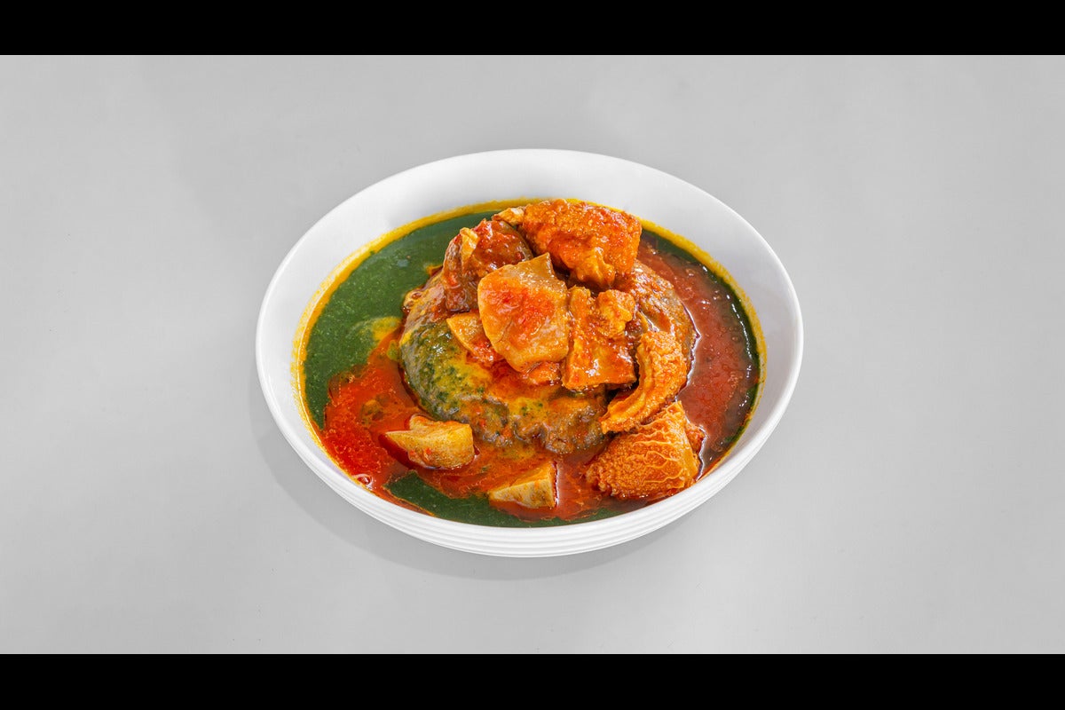 Amala Ewedu and Gbegiri with Assorted Meats