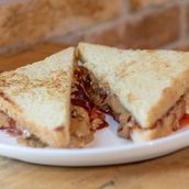 Peanut butter and jam toast