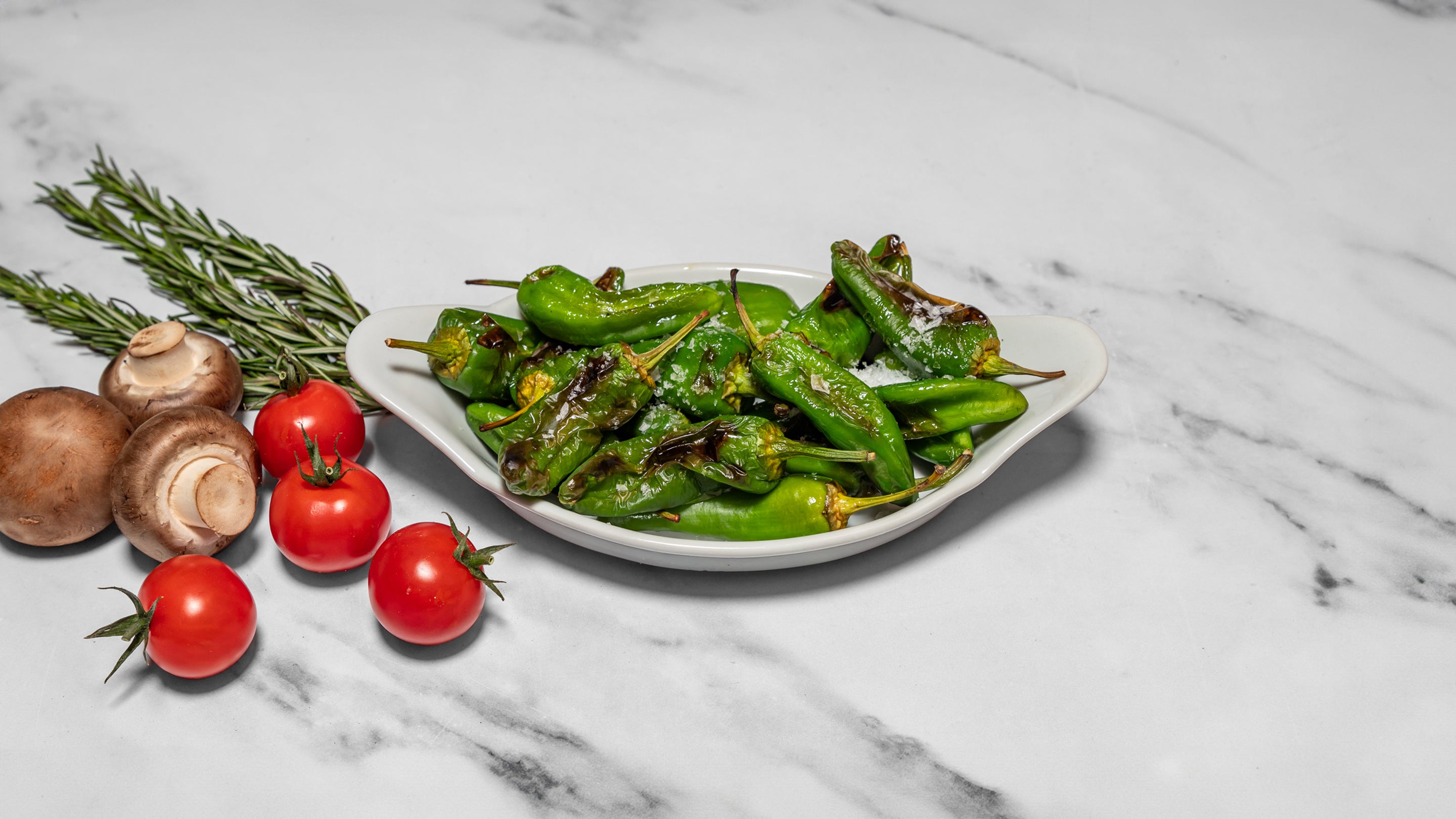 Roasted Padron Peppers and Sea Salt