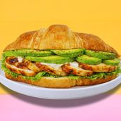 Avocado With Baked chicken Fillet croissant sandwich