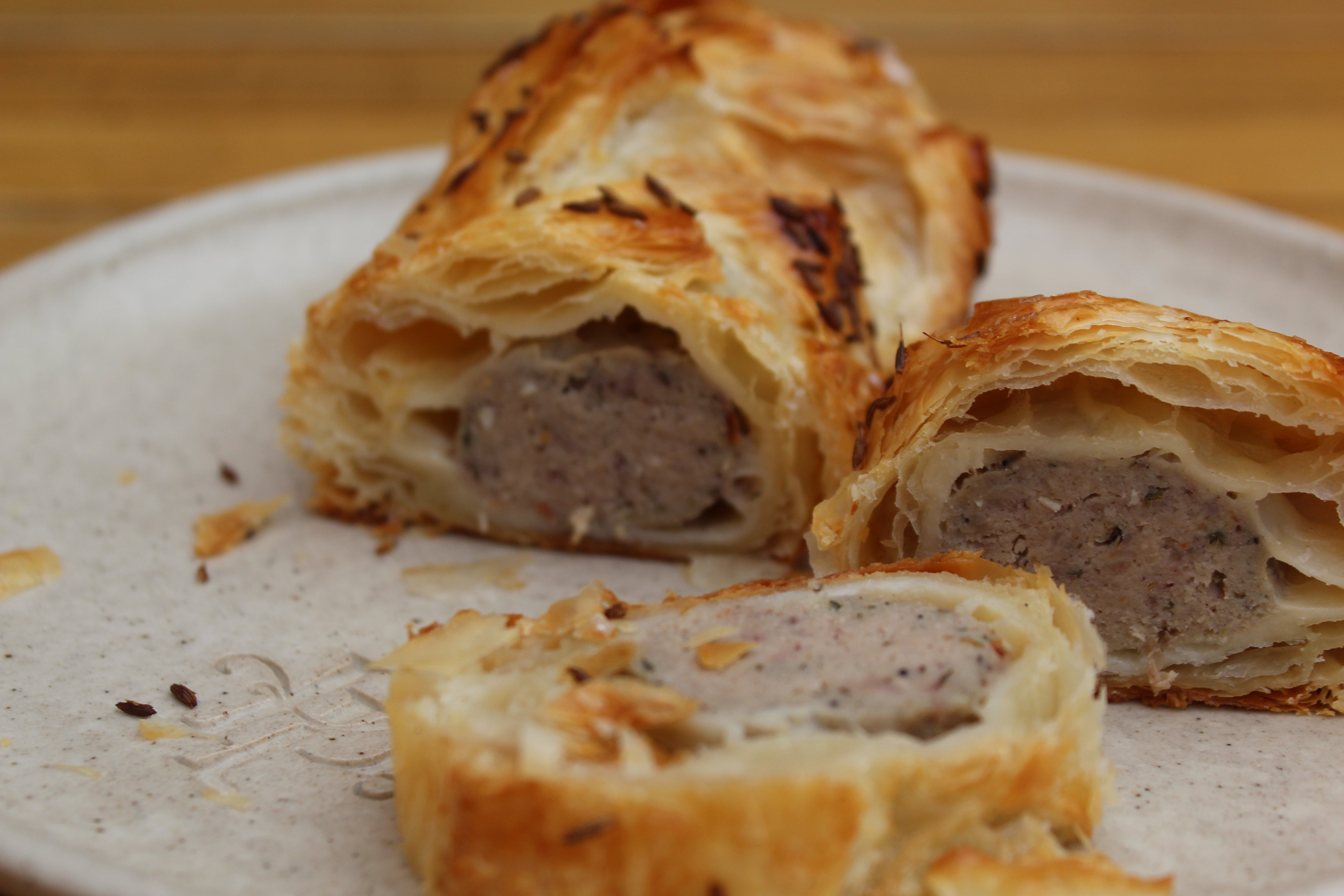 Lamb, Mint & Cumin Sausage Rolls - Served cold - Great Taste Award 2023