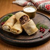 Russian Mushroom Pancakes (Блины с грибами)