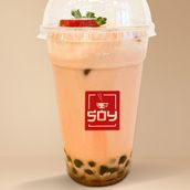 Strawberry  Bubble Tea Cream Mousse And Tiger Sugar