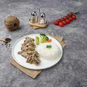 Mushroom steak with rice