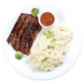 Grilled Beef Steak With Mashed Potato