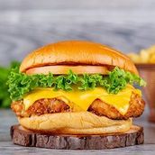 Crispy Chicken Burger With Fries