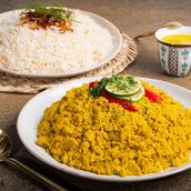 White rice with Geeshid (Baby Shark)