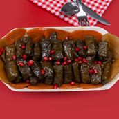 stuffed vine leaves pomergranate molesses