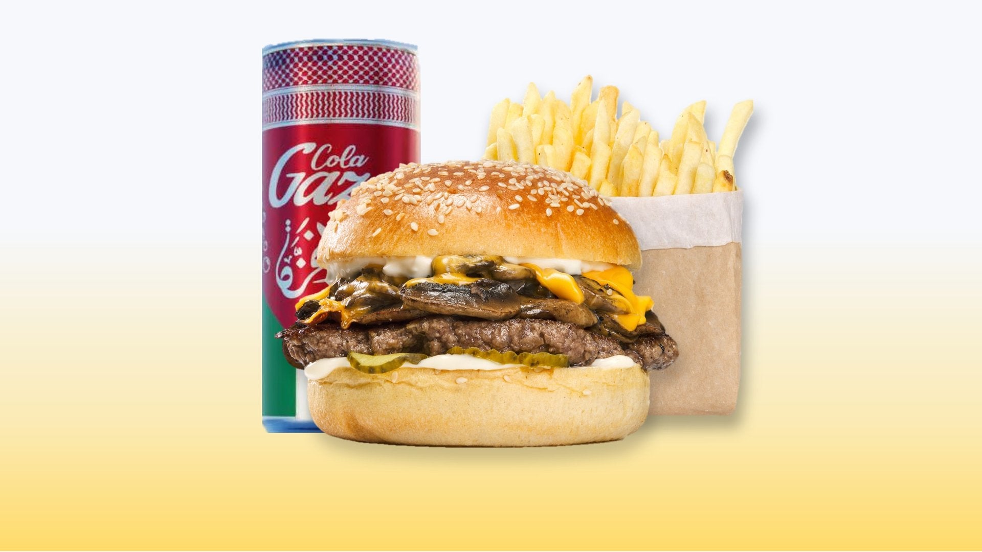 Mushroom Melt Burger Meal Deal