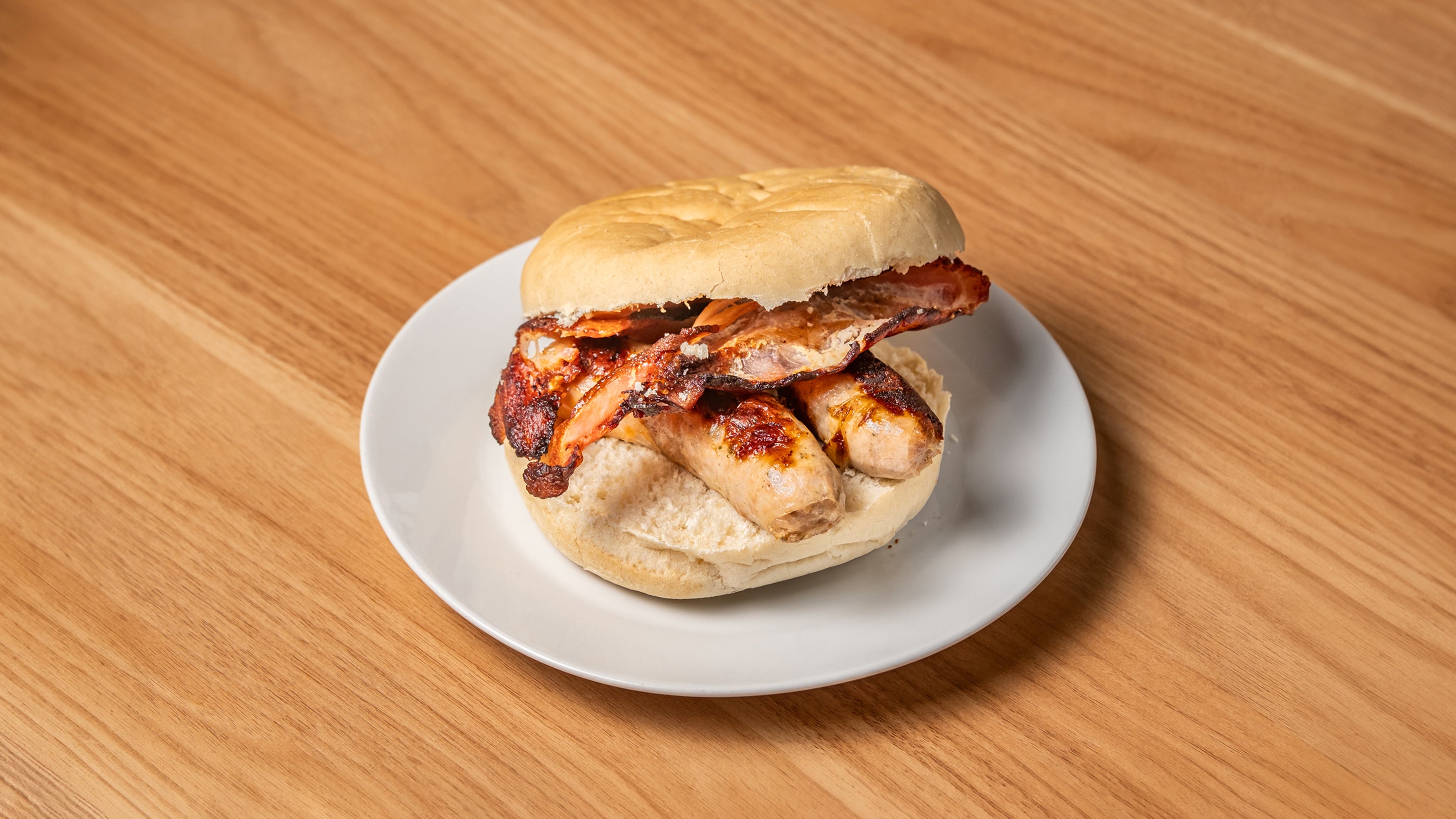 Sausage, Bacon, and Egg Bap
