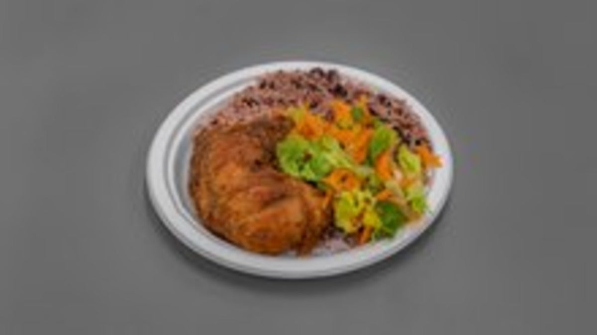 Fried Chicken with Rice & Peas