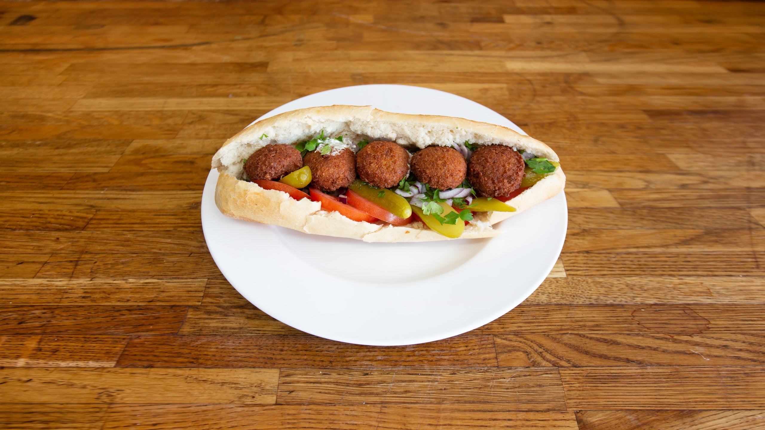 Homemade Falafel Baguette