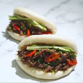 Bao Buns with Slow Cooked Beef with Pepper Sauce