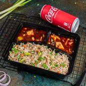 Veg Fried Rice with Chilli Paneer with drink