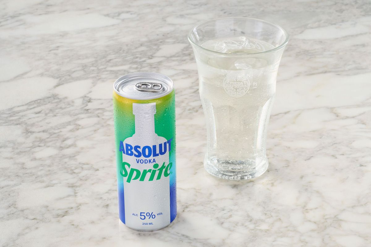 Absolut Vodka & Sprite (250ml) (V) (Ve) (GF)