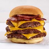 Veal Bacon Triple Cheeseburger (T)