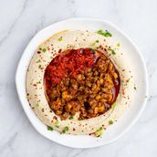 HUMMOS LAMB WITH ALEPPO SAUCE
