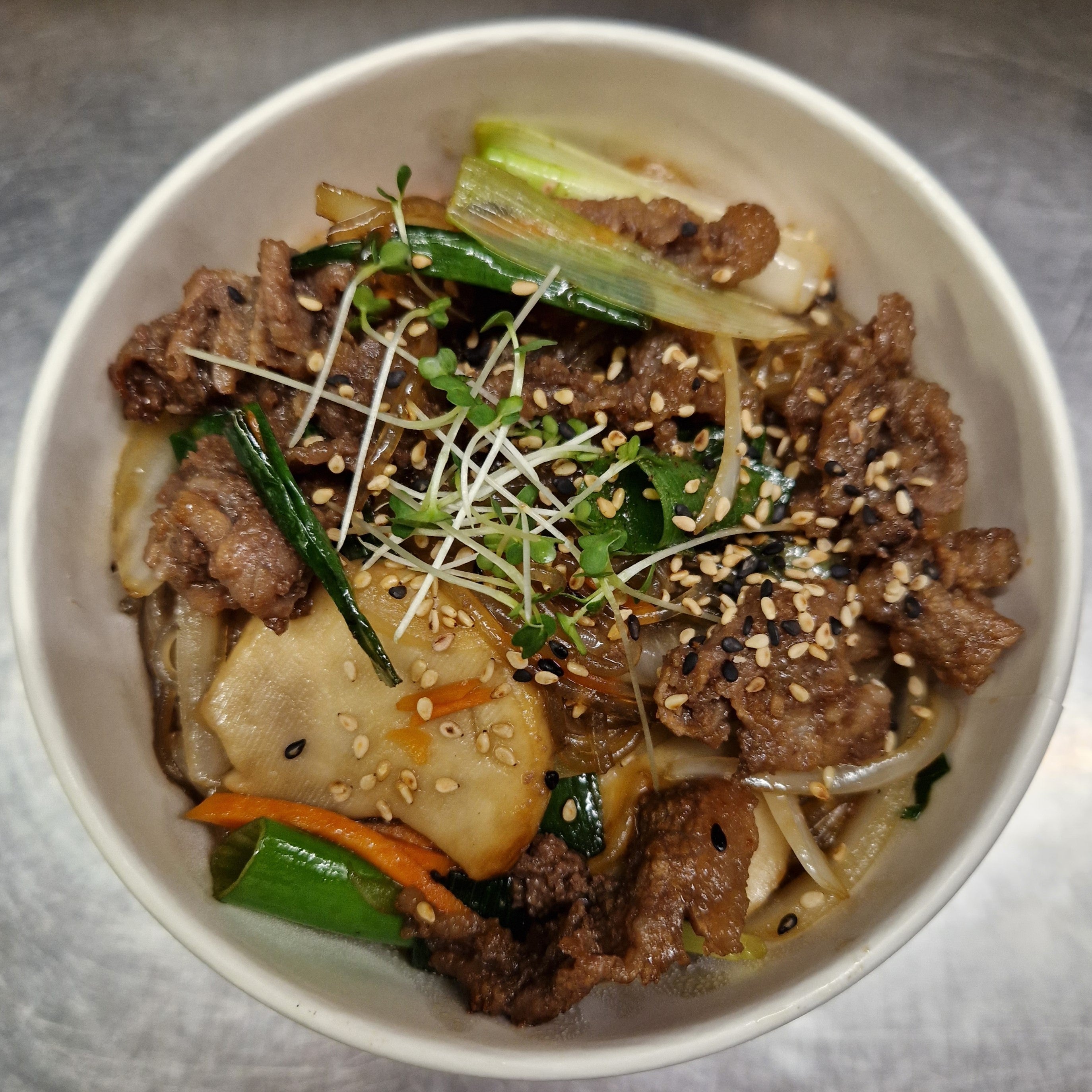 Japchae with Beef Deop-Bap