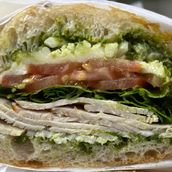 Turkey, Mozzarela And Pesto Sando